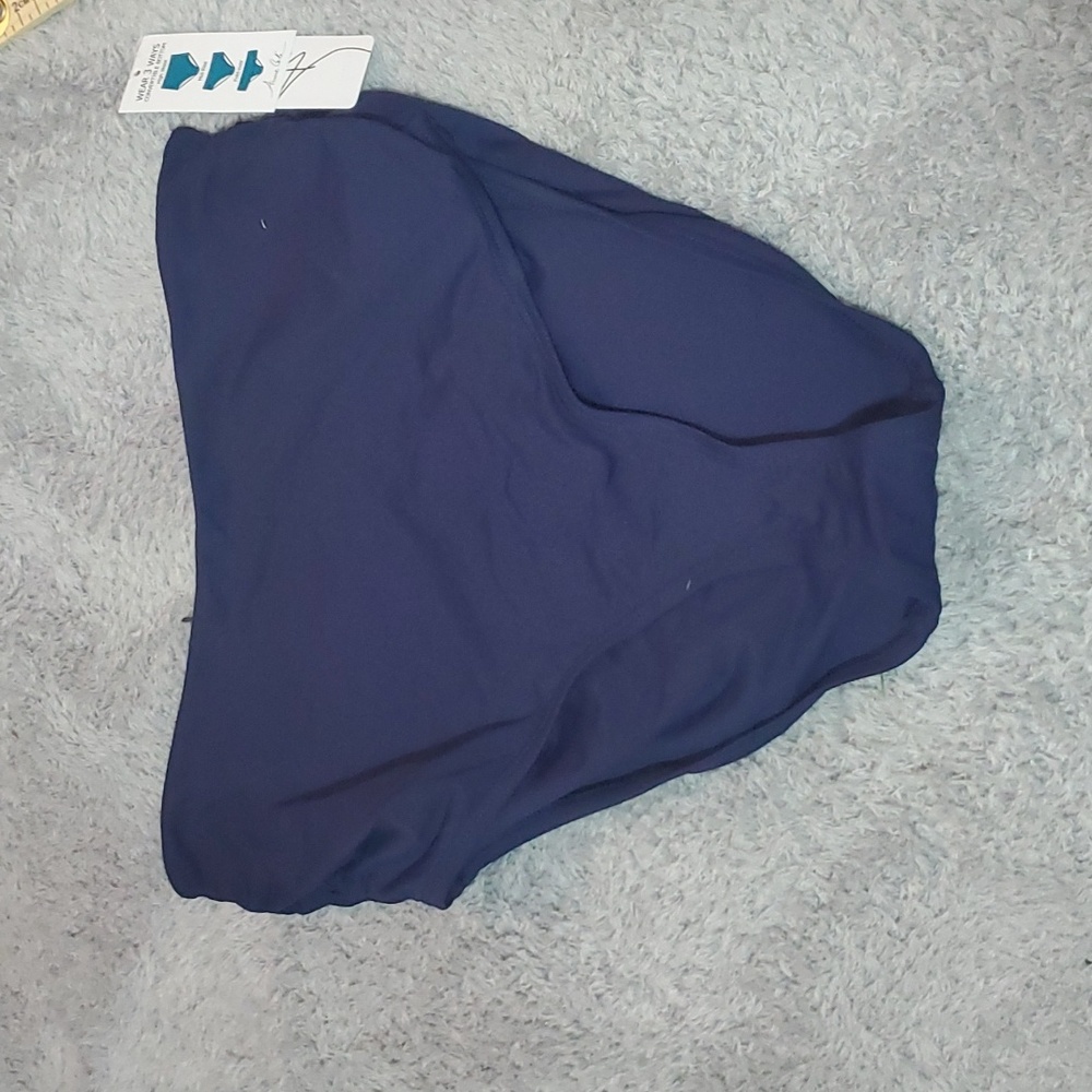 Anne Cole Solid Navy High-Rise Bikini Brief